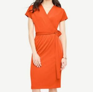 Ann Taylor wrap dress. Bright orange color.